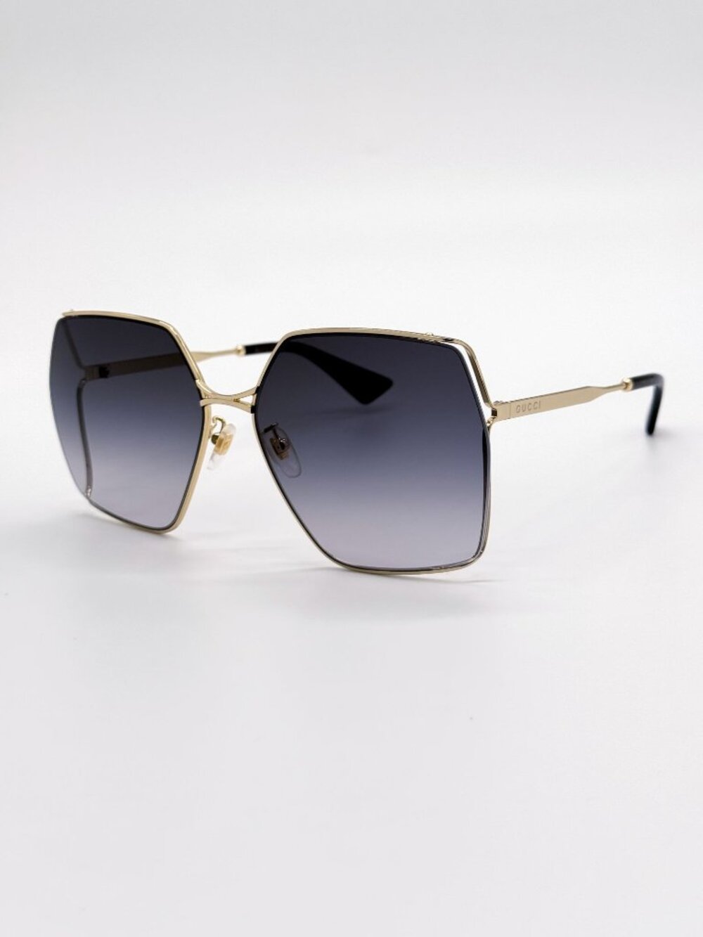 NEW GUCCI SUNGLASSES GG0817S 001 GOLD/GRAY SQUARE WOMEN GUCCI EYEWEAR - Picture 3 of 11